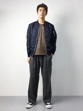 「アイテム（MA-1）」を使った、ryuto irieさん（メンズ・176cm・20代）の秋コーディネート