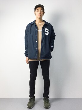 「STUSSY（ステューシー）のアイテム（ブルゾン）」を使った、ryuto irieさん（メンズ・176cm）の秋コーディネート