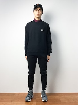 「STUSSY（ステューシー）のアイテム（スウェット）」を使った、ryuto irieさん（メンズ・176cm）の秋コーディネート