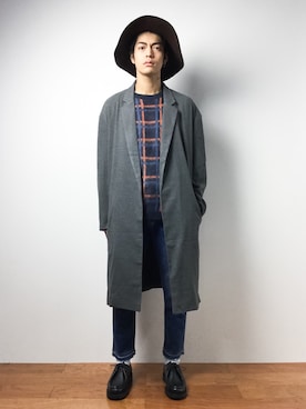 「L.H.P Private Brand（エルエイチピープライベートブランド）のアイテム（帽子）」を使った、ryuto irieさん（メンズ・176cm）の秋コーディネート