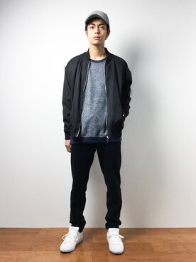 「アイテム（MA-1）」を使った、ryuto irieさん（メンズ・176cm・20代）の秋コーディネート