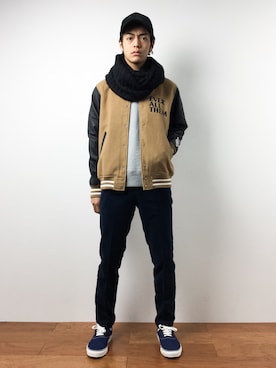 「BEN DAVIS（ベンデイビス）のアイテム（スウェット）」を使った、ryuto irieさん（メンズ・176cm）の秋コーディネート