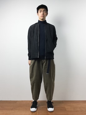 「アイテム（MA-1）」を使った、ryuto irieさん（メンズ・176cm・20代）の秋コーディネート