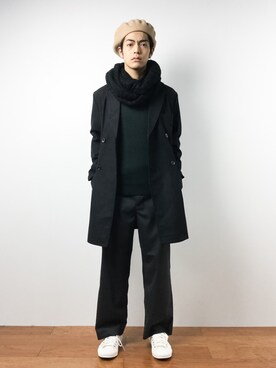 「ZIP FIVE（ジップファイブ）のアイテム（チェスターコート）」を使った、ryuto irieさん（メンズ・176cm）の秋コーディネート