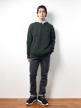 「MONKEY TIME（モンキータイム）のアイテム（ニット/セーター）」を使った、ryuto irieさん（メンズ・176cm）の秋コーディネート