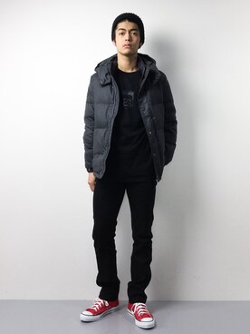 「Right-on（ライトオン）のアイテム（ダウンジャケット/コート）」を使った、ryuto irieさん（メンズ・176cm）の秋コーディネート