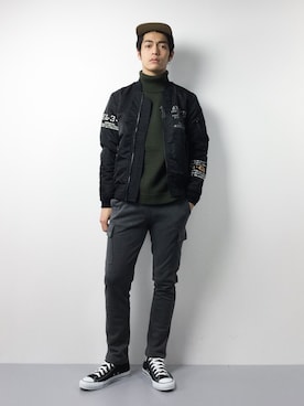 「アイテム（MA-1）」を使った、ryuto irieさん（メンズ・176cm・20代）の秋コーディネート