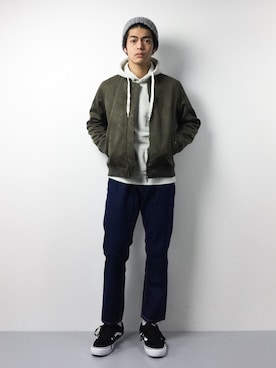 「アイテム（MA-1）」を使った、ryuto irieさん（メンズ・176cm・20代）の秋コーディネート