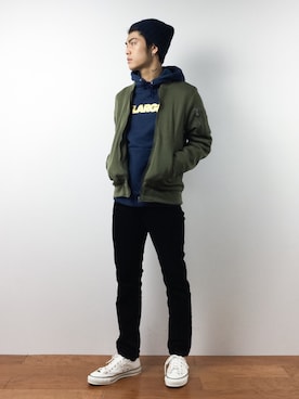 「アイテム（MA-1）」を使った、ryuto irieさん（メンズ・176cm・20代）の秋コーディネート
