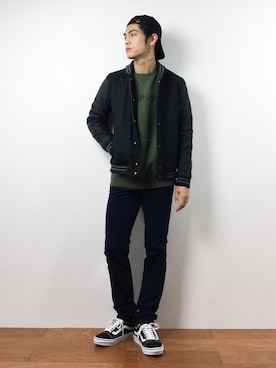 「STUSSY（ステューシー）のアイテム（スウェット）」を使った、ryuto irieさん（メンズ・176cm）の秋コーディネート