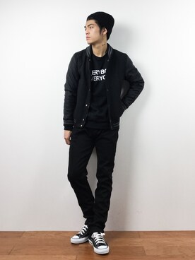 「NAVAL（ナバル）のアイテム（スタジャン）」を使った、ryuto irieさん（メンズ・176cm）の秋コーディネート