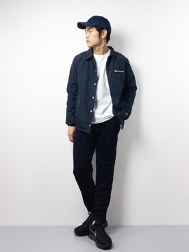 「Champion（チャンピオン）のアイテム（ナイロンジャケット）」を使った、ryuto irieさん（メンズ・176cm）の秋コーディネート