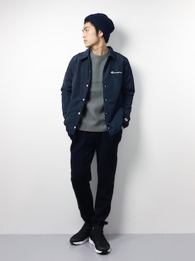 「Champion（チャンピオン）のアイテム（ナイロンジャケット）」を使った、ryuto irieさん（メンズ・176cm）の秋コーディネート