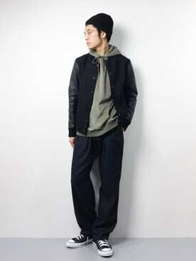 「MONKEY TIME（モンキータイム）のアイテム（ブルゾン）」を使った、ryuto irieさん（メンズ・176cm）の秋コーディネート