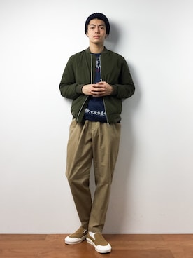 「アイテム（MA-1）」を使った、ryuto irieさん（メンズ・176cm・20代）の冬コーディネート