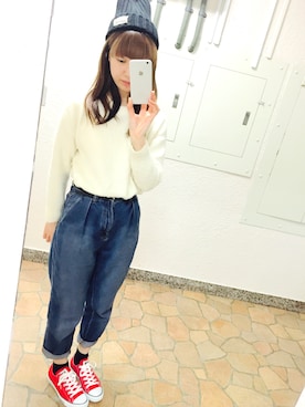 「マムジーンズ」｜kapochanさん（レディース・160cm）の春コーディネート