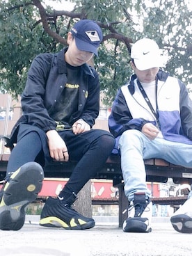 「Bape」｜「アイテム（ナイロンジャケット）」を使った、YOSHℹ︎さん（メンズ・174cm）の春コーディネート
