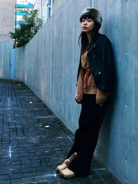 isaki使用「beautiful people（＜15秋冬＞【beautiful people(ビューティフルピープル)】vintage　leather　ライダースジャケット）」的時尚穿搭