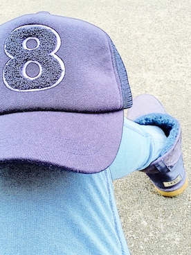 「muta（ムータ）のアイテム（キャップ）」を使った、吉岡大輝さん（メンズ・168cm）の夏コーディネート