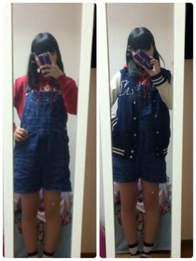 「SpRay（スプレイ）のアイテム（スタジャン）」を使った、みーてゃんさん（レディース・159cm）の冬コーディネート