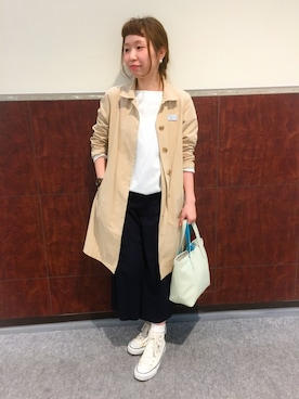 「collex（コレックス）のアイテム（ステンカラーコート）」を使った、hayashiさん（レディース・148cm）の春コーディネート
