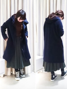 「ネイビーコーデ」｜「アイテム（その他アウター）」を使った、hayashiさん（レディース・148cm）の秋コーディネート