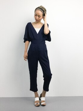 「Settimissimo（セッティミッシモ）のアイテム（つなぎ/オールインワン）」を使った、COLLENTE(yuco)さん（レディース・168cm）の夏コーディネート