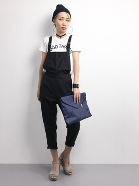 「BLONDY ReLISH(ブロンディリリッシュ)のアイテム(つなぎ/オールインワン)」を使った、COLLENTE(yuco)さん(レディース・168cm)の夏コーディネート