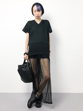 「Beau're（ヴュレ）のアイテム（バックパック/リュック）」を使った、COLLENTE(yuco)さん（レディース・168cm）の夏コーディネート