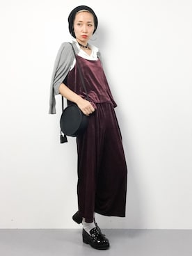 「Factor=（ファクターイコール）のアイテム（オールインワン・サロペット）」を使った、COLLENTE(yuco)さん（レディース・168cm）の秋コーディネート