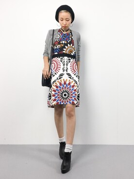 「Desigual（デシグアル）のアイテム（ワンピース/ドレス）」を使った、COLLENTE(yuco)さん（レディース・168cm）の秋コーディネート