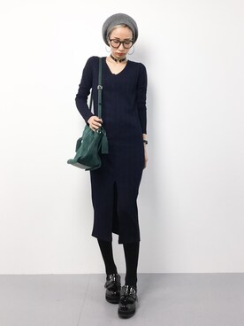 「EGOIST（エゴイスト）のアイテム（ワンピース/ドレス）」を使った、COLLENTE(yuco)さん（レディース・168cm）の秋コーディネート