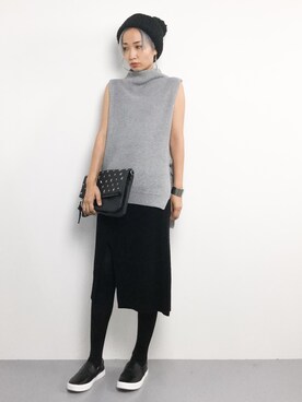 「KBF+（ケービーエフプラス）のアイテム（ベスト）」を使った、COLLENTE(yuco)さん（レディース・168cm）の秋コーディネート