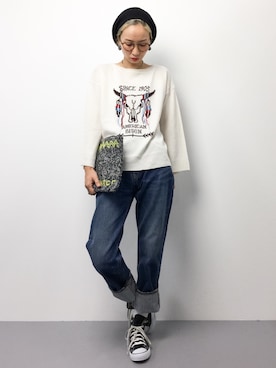 「La Leia（ラレイア）のアイテム」を使った、COLLENTE(yuco)さん（レディース・168cm）の秋コーディネート