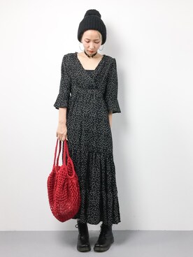 「Color（カラー）のアイテム（ワンピース）」を使った、COLLENTE(yuco)さん（レディース・168cm）の秋コーディネート