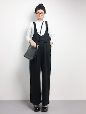 「ラフスタイル」｜「アイテム（つなぎ/オールインワン）」を使った、COLLENTE(yuco)さん（レディース・168cm）の秋コーディネート