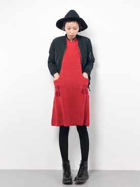 「SpRay（スプレイ）のアイテム（MA-1）」を使った、COLLENTE(yuco)さん（レディース・168cm）の秋コーディネート