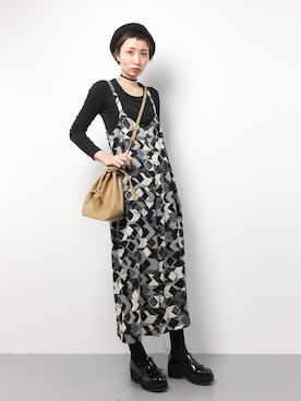「ラフスタイル」｜「アイテム（つなぎ/オールインワン）」を使った、COLLENTE(yuco)さん（レディース・168cm）の秋コーディネート
