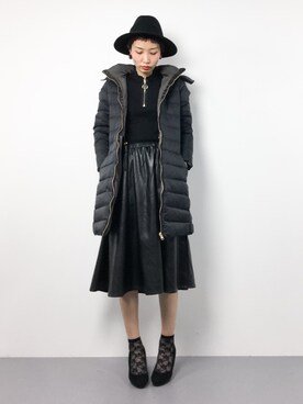「Bou Jeloud（ブージュルード）のアイテム（ダウンジャケット/コート）」を使った、COLLENTE(yuco)さん（レディース・168cm）の冬コーディネート
