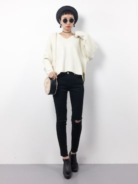 「CHAPTER L, LONDON（チャプターエルロンドン）のアイテム」を使った、COLLENTE(yuco)さん（レディース・168cm）の冬コーディネート
