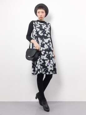 「ふりふ（フリフ）のアイテム（ワンピース）」を使った、COLLENTE(yuco)さん（レディース・168cm）の冬コーディネート