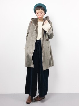 「Three Four Time（ｽﾘｰﾌｫｰﾀｲﾑ）のアイテム（ジャケット/アウター）」を使った、COLLENTE(yuco)さん（レディース・168cm）の冬コーディネート