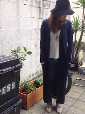 「ロングカーディガン」｜yuriさん（レディース・166cm）の秋コーディネート