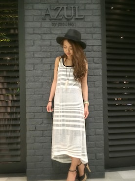 「AZUL by moussy（アズールバイマウジー）のアイテム（ワンピース/ドレス）」を使った、ohno honokaさん（レディース・162cm）の春コーディネート