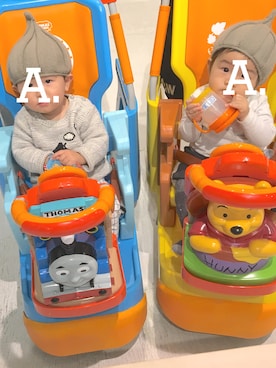 「1歳6ヶ月」｜「アイテム（ニットキャップ/ビーニー）」を使った、A.asperaさん（キッズ・80cm）の秋コーディネート