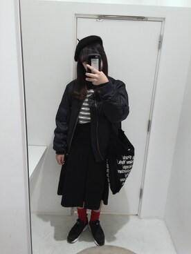 「OPENING CEREMONY（オープニングセレモニー）のアイテム（スウェット）」を使った、Honokaさん（レディース・166cm）の冬コーディネート