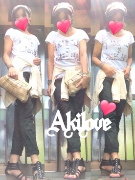 「ミカヅキモモコ（ミカヅキモモコ）のアイテム（ハンチング/ベレー帽）」を使った、Akiloveさん（レディース・172cm）の夏コーディネート