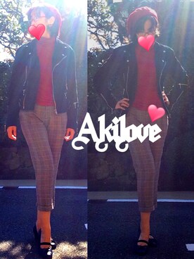 「ミカヅキモモコ（ミカヅキモモコ）のアイテム（ハンチング/ベレー帽）」を使った、Akiloveさん（レディース・172cm）の秋コーディネート