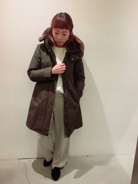 「WOOLRICH（ウールリッチ）のアイテム（ダウンジャケット/コート）」を使った、mayonseさん（レディース・161cm）の秋コーディネート