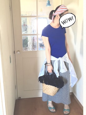 「ピンクリボン」｜「アイテム（サンダル）」を使った、なるラムさん（レディース・160cm）の夏コーディネート
